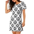 thumbnail image 2 of Uemuo Happy Soccer Pattern Women’s Nightdress – Casual Sleep Shirt, Soft Relaxed Fit Short-Sleeved Cotton Sleepwear for Home, Bedtime, and Lounging, 2 of 6