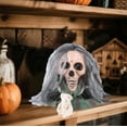thumbnail image 2 of Voice Activated Walking Ghost Skull Decoration – Light Up Halloween Prop with Sound, Motion & Glowing Eyes – Horror Animatronic for Porch, Backyard, Party or Haunted House, 2 of 5