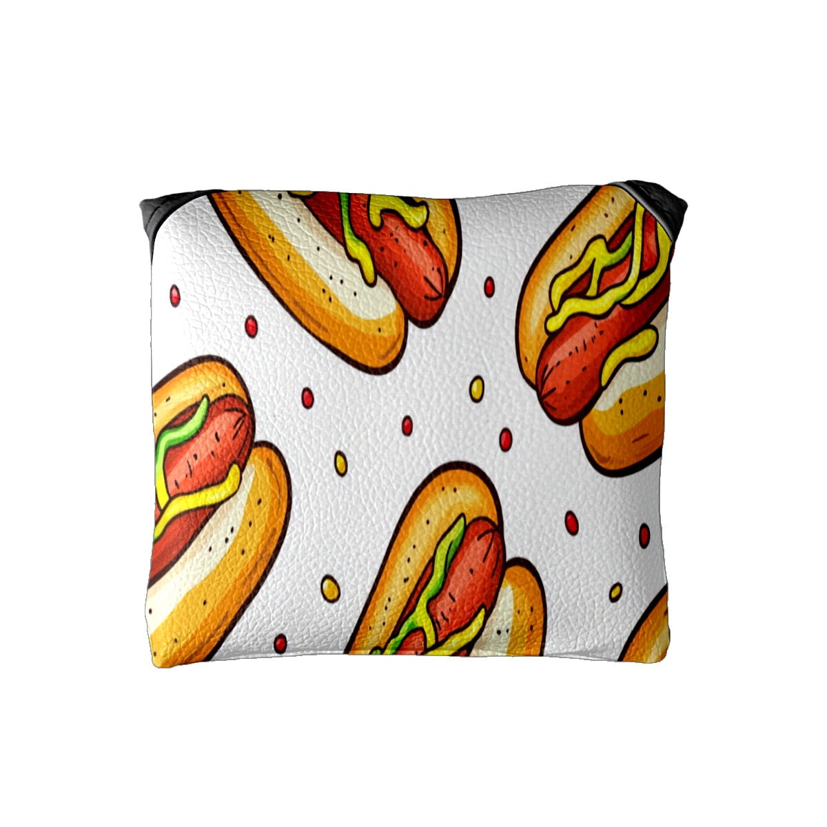 Golf Mallet Putter Cover Premium Leather Waterproof Golf Putter Head Cover with Magnetic Closure Hot Dog Pattern