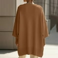 thumbnail image 6 of Aoiroe Womens Pullover Poncho Sweater Soft Shawl WrapsLoose Fitting Baggy Tops for Fall Winter,Long Pullover Winter Clothing 2025 Trendy,Lightweight Solid Knitted Shawl Wrap Scarf Coffee L, 6 of 7