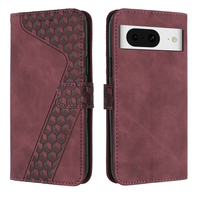 Compatible with Google Pixel 8 Case Wallet Design with Card Slots Magnetic Closure Cover