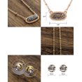 thumbnail image 3 of Stone Stud Rugged Edge Oval Charm Bead Link Chain Necklace and Earrings Set - Hematite/Gold-Tone, 3 of 3