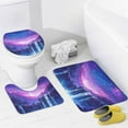thumbnail image 4 of 4Pcs Dreamy Waterfall Shower Curtain Set with Toilet Lid Cover Non-Slip Rugs for Bathroom, Purple Starry Sky Star Mountain Shower Curtain Bathroom Sets with Hooks, 72x72 Inch, 4 of 8