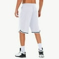 thumbnail image 4 of MEZZALL Men Knee Length Shorts With Zipper Pocket Solid Color Mesh Sports Play Basketball Court Star Fitness Shorts Gym Relaxed Fit Trunks, 4 of 4