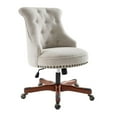 thumbnail image 1 of Linon Sinclair Chaise de Bureau Rembourrée Base en Bois avec Roues en Beige Naturel, 1 of 10