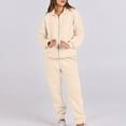 thumbnail image 4 of Womens Tracksuit Zip Up Hoodie Sweatsuits 2 Piece Outfits Jogger Pant Sets with Pockets Baggy Sweatshirt Sportswear (XL, Khaki 01), 4 of 7