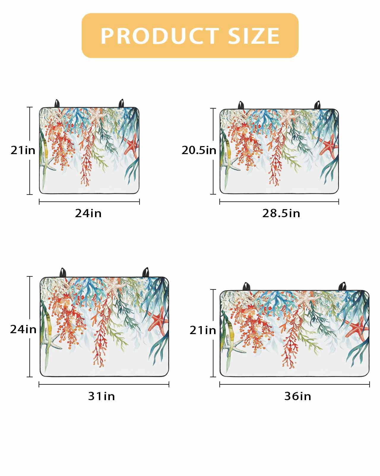 nqOlkjepod Large Induction Cooktop Protector Mat 36"x21", Coastal Ocean Stove Top Covers for Electric Stove, Summer Beach Coral Starfish Seagrass Stove Burner Cover Mats, Glass Top Stove Cover