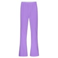 thumbnail image 5 of FAOWME Big Kids Girls Pants High Waisted Solid Color Comfortable Stretch Fashionable Flare Leggings Trousers For Daily Wear Purple 5-6 Years, 5 of 7