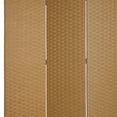 thumbnail image 3 of Wooden Foldable 3 Panel Room Divider with Streamline Design, Light Brown - Saltoro Sherpi, 3 of 5