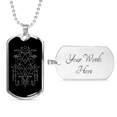thumbnail image 4 of Sacred Geometry Flipped Triangle Necklace Stainless Steel or 18k Gold Dog Tag, 4 of 8