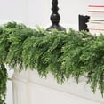 thumbnail image 3 of Guvpev 9FT Christmas Cedar Garland, Real Touch Winter Pine Garland, Artificial Cypress Greenery Garland, Indoor & Outdoor Holiday Decor for Mantel, Stairs, Table, Porch, Wall, Christmas Decoraitons, 3 of 8