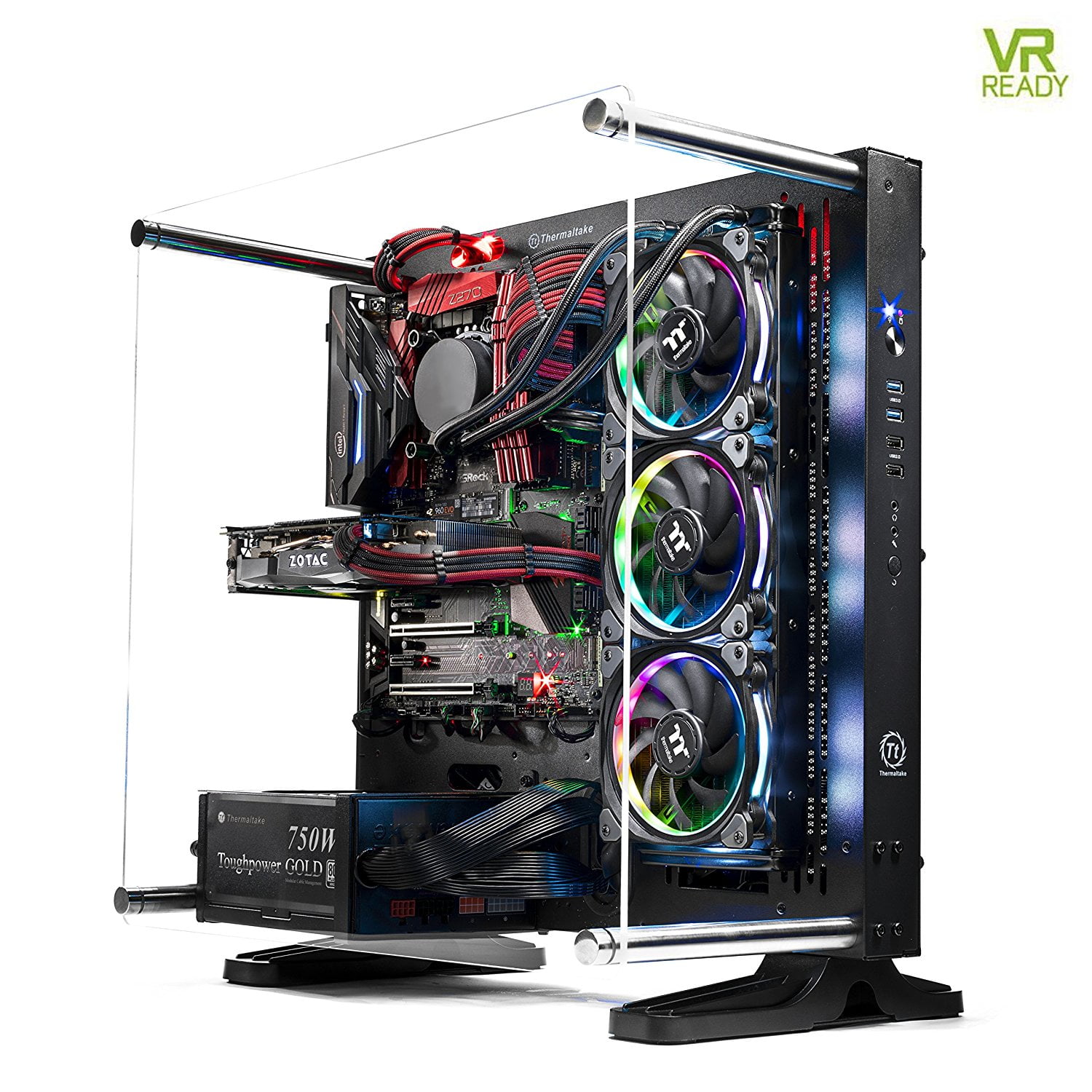 SkyTech Supremacy Gaming Computer PC Desktop i7-7700K 4.2Ghz, 500GB Samsung 960 Evo NVMe SSD, GTX 1080 8GB, 360mm RGB... by SkyTech