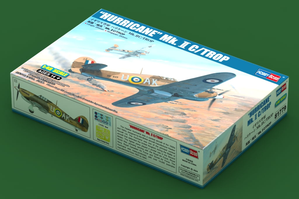 Hobbyboss 81779 Hawker Hurricane Mk.II C/Trop 1/48 Scale Model Building Kits Collectible Plastic
