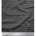 thumbnail image 1 of Soimoi Gray Poly Georgette Fabric Stripe & Leaves Printed Fabric 1 Yard 42 Inch Wide, 1 of 2