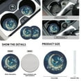 thumbnail image 6 of Uorisanigo Moon Butterfly 10 Pieces Auto Seat Cover with Car Steering Wheel Cover Cars Seat Belt Pad Cover and Water Cup Coaster Keychains Comfortable Elastic Auto Interior for Most Car SUV, 6 of 7