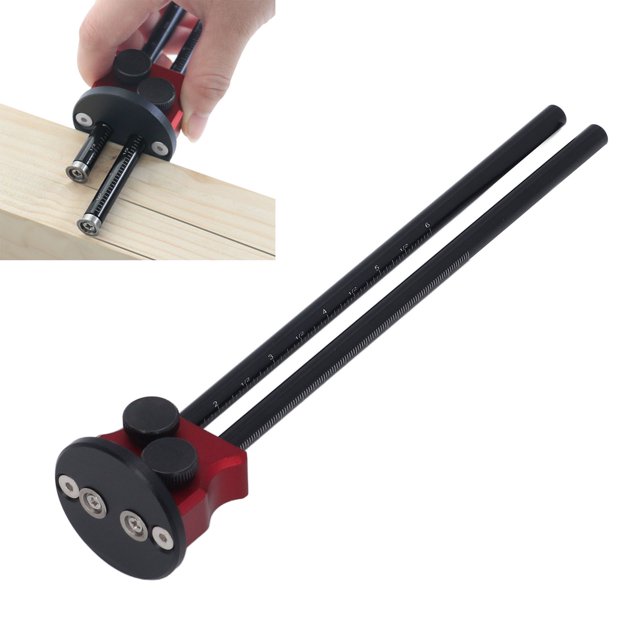 Calibre de Marcar de Carpintería, Escala de Pulgada Métrica Resistente a la erosión Compacta fácil de Usar aluminio regla de scriber de doble Cabeza para el sitio del sitio de