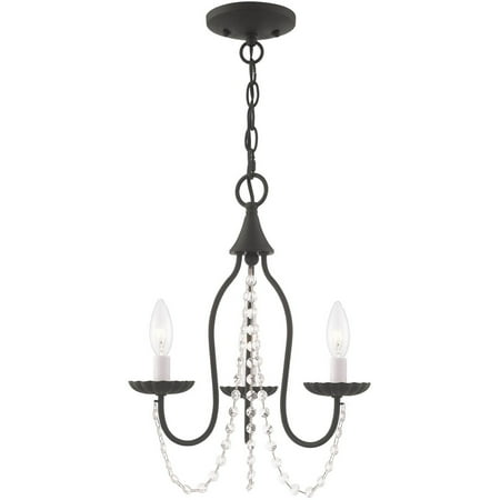 

Mini Chandeliers 3 Light Fixtures With Black Finish Steel Material Candelabra 17 180 Watts