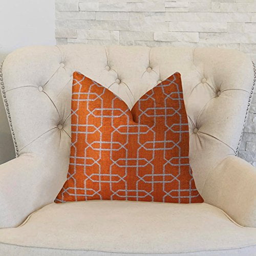 Plutus Ardmore Persimmon Handmade Throw Pillow, (Double sided 20" x 36" King)