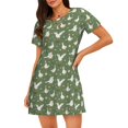 thumbnail image 1 of Balery Cute goose Camisón de manga corta con cuello redondo para mujer, cómodo y elegante., 1 of 6