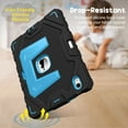 thumbnail image 5 of Fintie Rugged Case for iPad (A16) 11th Generation 11 Inch (2025), iPad 10th Generation 10.9 Inch (2022) - Heavy Duty Shockproof Kid-Friendly Protective Cover, Built-in Kickstand, Black/Blue, 5 of 11