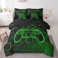 thumbnail image 1 of Erosebridal Gaming Gamepad Bedding Sets Queen Size, Green Comforter Sets with Sheets, Geometry Abstract Decor, Reversible 7-Piece, 1 of 5