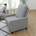thumbnail image 3 of Merrick Lane Transitional Pushback Recliner with Pillow Style Back and Accent Nail Trim - Manual Recliner in Light Gray Fabric Upholstery, 3 of 15