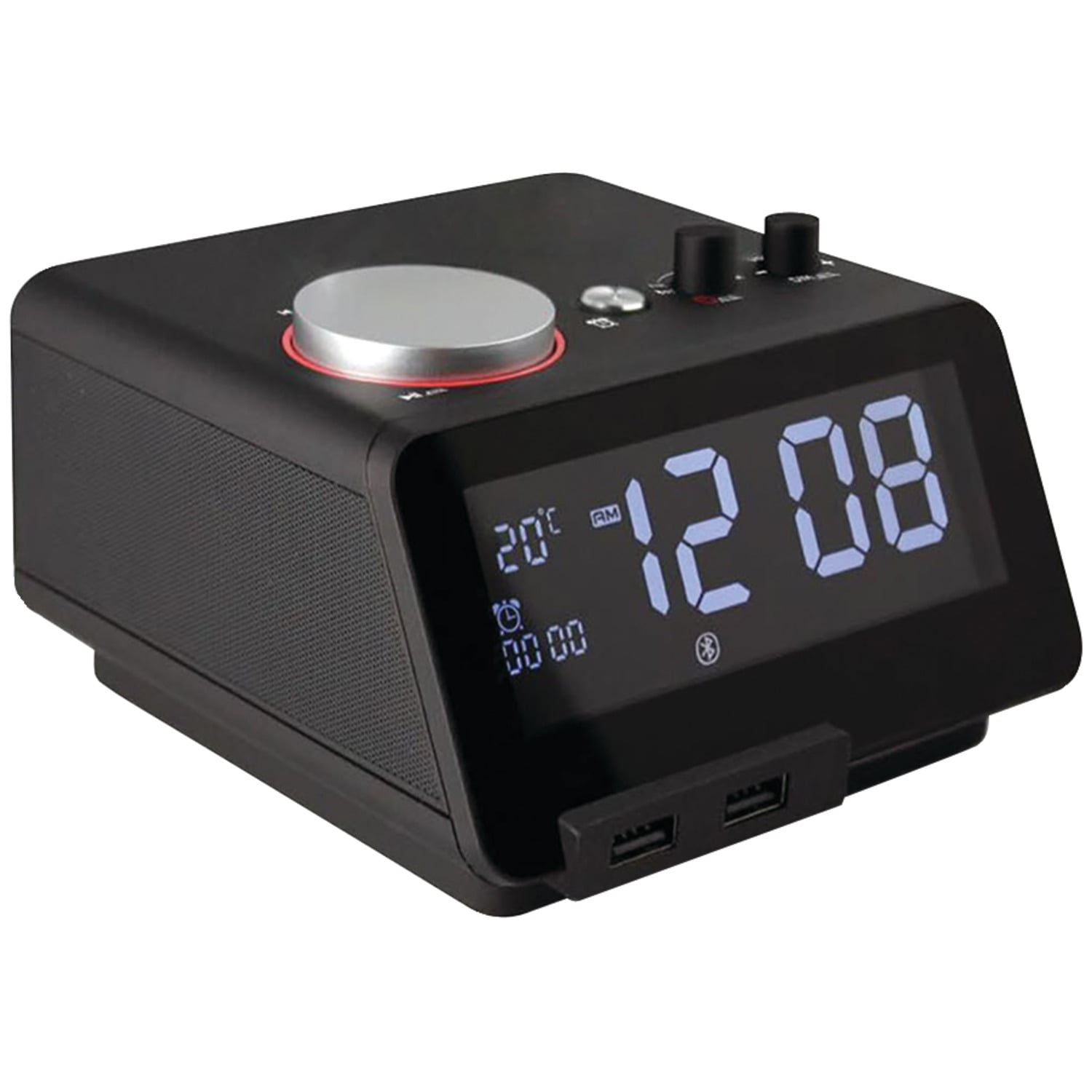 Homtime 19307 C12 Bluetooth Alarm Clock with Dual USB Charging Ports