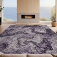 thumbnail image 2 of Design&I 6'x9' Washable Area Rug Sleek Flatweave Pet Friendly Purple Boho Abstract Swirl Vintage Tie Dye Scroll Trellis Distressed for Queen Size Bedroom, Under Bed, 2 of 7