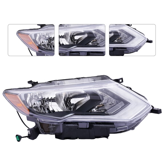 Right Passenger Side Right Headlight Halogen Headlamp for Nissan Rogue 2017-2019 Headlight Assembly
