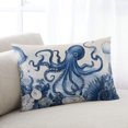 thumbnail image 2 of Waterproof Outdoor Throw Pillows with Inserts 12"x20", Navy Blue Octopus Soft Decorative Pillowcases for Couch Bedroom, Summer Beach Shell Coral Pillow Covers for Sofa Living Room, 2 of 8
