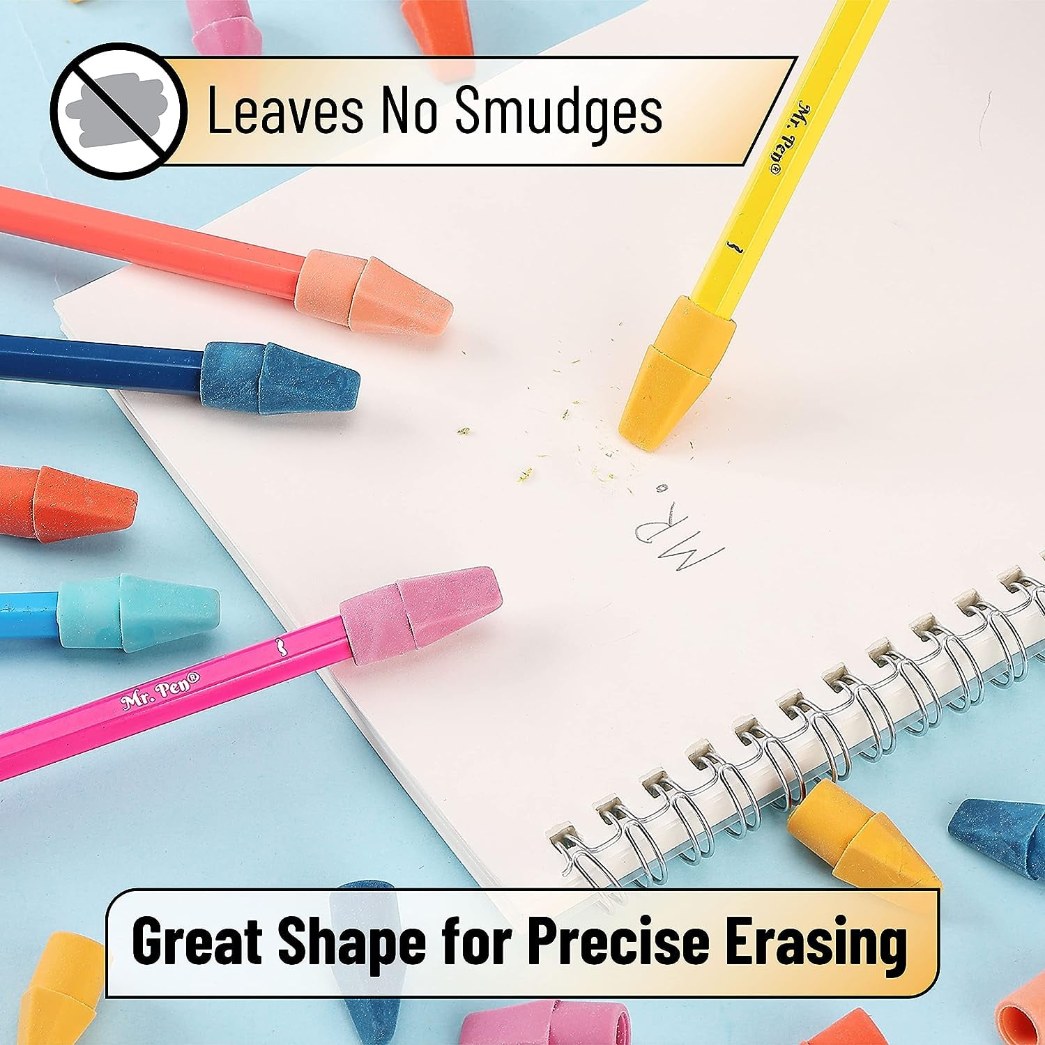 Pencil Top Erasers, Pastel Colors, 120 Pack, Pencil Erasers Toppers, Pencil Cap  Erasers, Eraser Tops - Mr. Pen Store