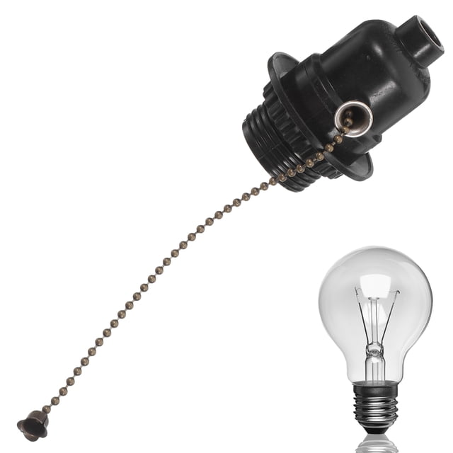 unbranded Portalámparas Retro Negro Con Cadena De Compatible E26 Para Uso Residencial Seguro Y Duradero