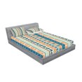 thumbnail image 2 of Ambesonne Tribal Fitted Sheet & Pillow Sham Set, Vintage Pattern, Queen, Merigold Blue, 2 of 2