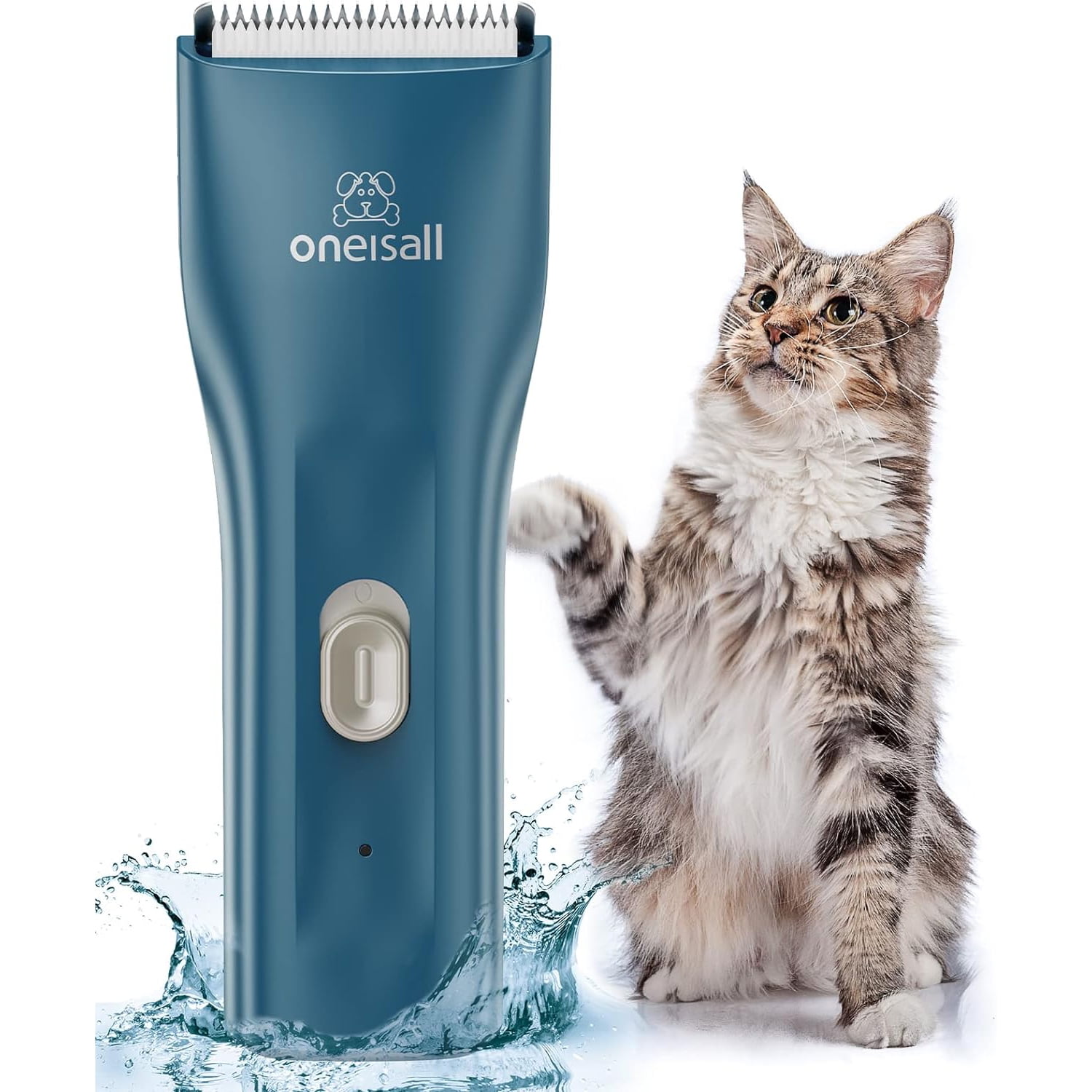 Oneisall LGL006 Cat Grooming Clippers Cordless Quiet Cat Clippers for Cat Matted Hair IPX7 Waterproof Small Pet Hair Clippers with 2 Guide Combs