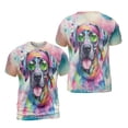 thumbnail image 3 of Hippie Great Dane Portrait Watercolor Tie-Dye Vintage Styles All Over Print 3D Shirt Unisex Merch Danes Dog Lover Gifts - 00014, 3 of 6