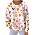 thumbnail image 2 of NuoCaiYun Womens Valentine's Day Sweatshirt Cute Love Heart Grahic Print Lover Gift Long Sleeve Pullover Tops, 2 of 6