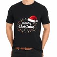 thumbnail image 3 of Merry Christmas Lights Red Santa Hat Xmas Family Men Women T-Shirt, 3 of 4