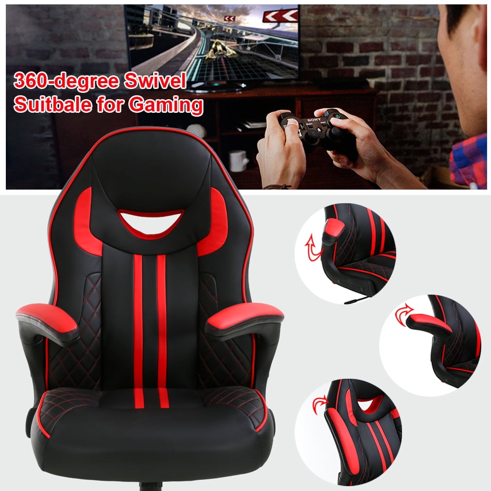 Gaming Chair Big And Tall Office Chair 400lbs Wide Seat Ergonomic Desk Chair Task High Back Rolling Swivel Adjustable Racing Computer Chair With Lumbar Support Armrest Headrest For Heavy People Red