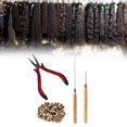 thumbnail image 2 of Yajisi Kit de Herramientas para Extensiones de Cabello con Alicates Curvos y Anillos Marrón Claro, 2 of 6