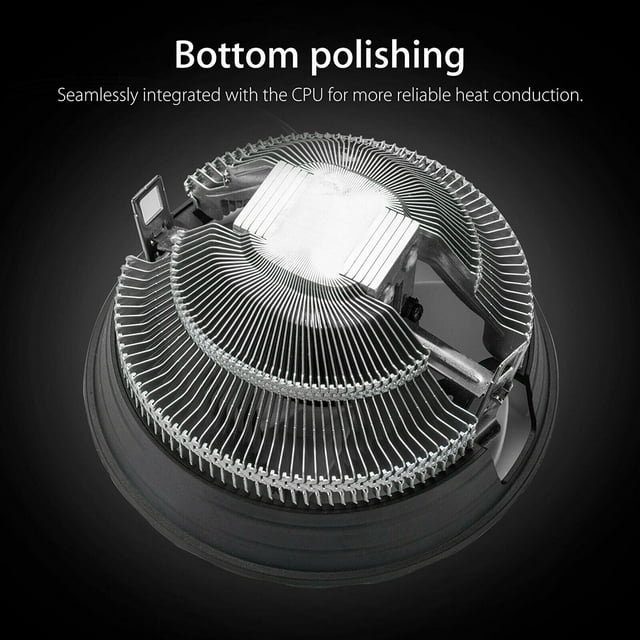 pitrice Computer CPU Cooler Removable Professional RGB Cooling Fan Modified Replacing Radiator Replacement for Intel LGA1156/1155 White glowing