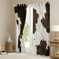 thumbnail image 3 of Manfei Brown Cow Hide Blackout Curtains,Farm Cowhide Curtains Pack of 2 (38x45 Each),Rustic Farmhouse Cabin Window Curtains For Men Women,Ultra Soft Home Decor, 3 of 6