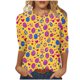 thumbnail image 1 of Mujeres 3/4 Manga Tops Y Blusas Impresas Cuello Redondo Suéter Casual Camiseta de Moda para el Hogar Y el Uso Diario, 1 of 5