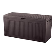 Keter Comfy 71 Gallon Durable Resin Outdoor Deck Box Storage Organization, Espresso Brown