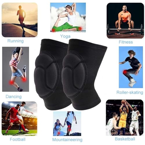 Knee Pads for Garden, Gardening, House Cleaning, Construction Work, Dancing, Volleyball, Flooring, Climbing, Riding Kneepads with Thick EVA Foam Padding, Outdoor Sports Kneeling Pads Cushion Floo