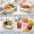 thumbnail image 4 of Collapsible Dish Basin with Drain Plug, 2.4 Gal 9L Foldable Wash Basin, Portable Sink Tub for Kitchen, Camping, RV, Vegetable Washing and Beverage Tub, Gray, 4 of 6