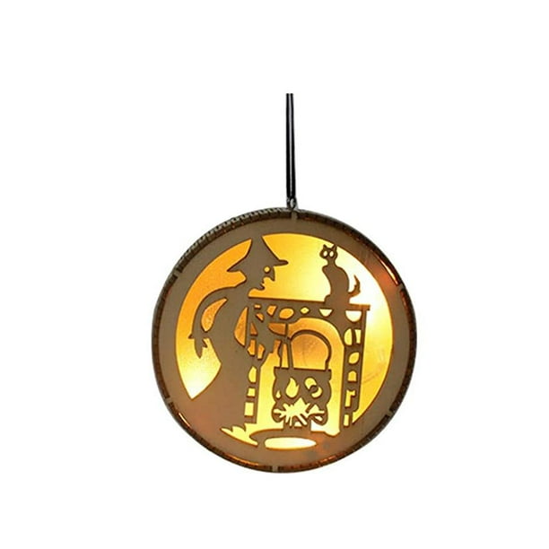 De Madera Bruja Calabaza Lámpara Colgante Adorno Para Decoraciones De Halloween seitruly HA042878-04