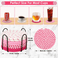 thumbnail image 2 of 8 Posavasos Para Bebidas Con Soporte, Posavasos De Algodón Rayas Xtellar Rosa, 2 of 4