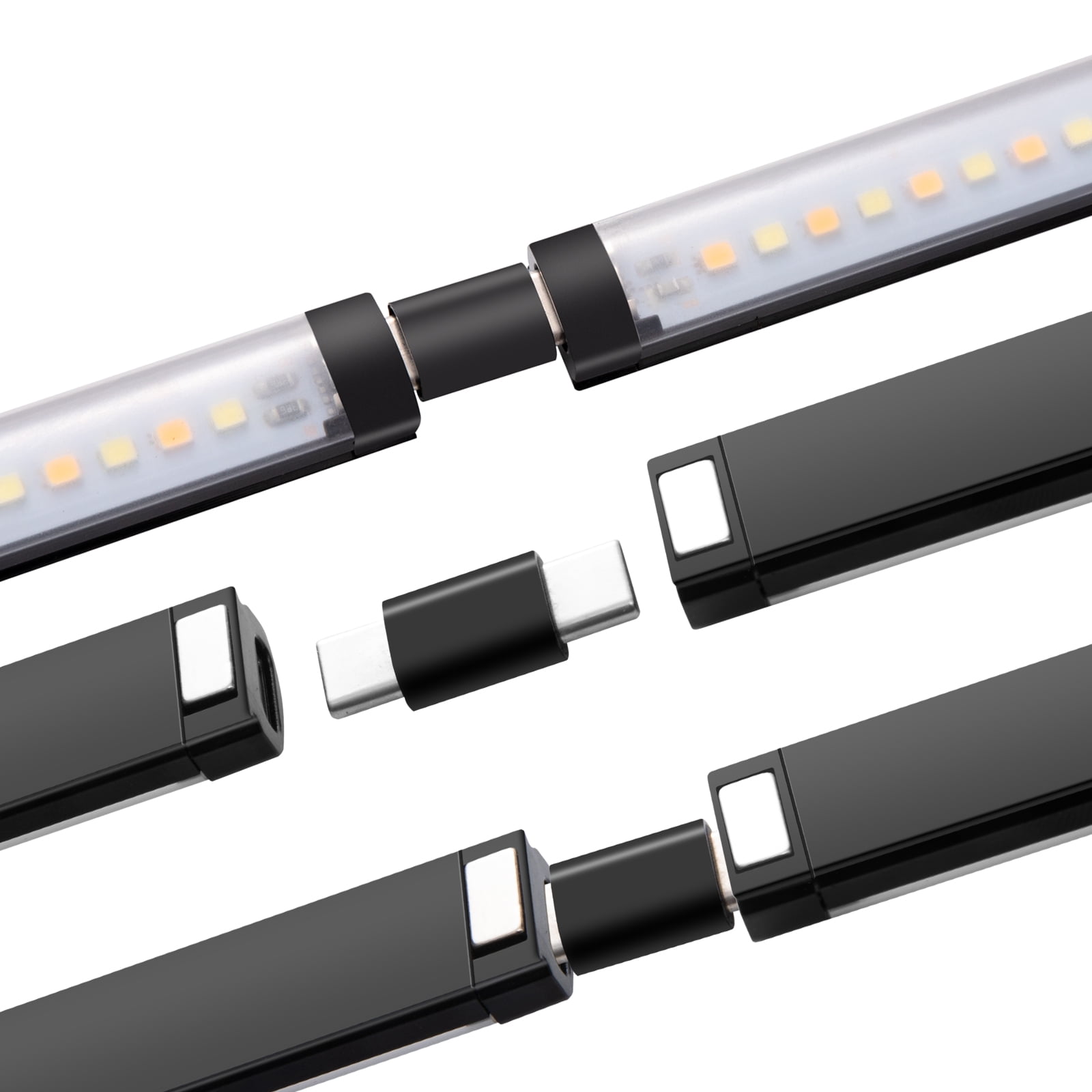 Plug in LED Under Cabinet Lights Bar for Kitchen,Dimmable Mini LED Closet Lamp Warm/Natural/Cold White,Timer Function Counter Lighting Strip for Shelf Display Cupboard Magnet Mounted 3pcs