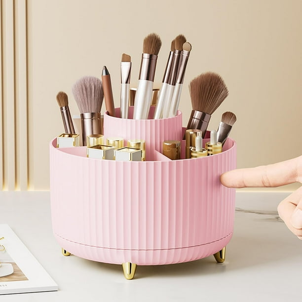 Organizador de brochas de maquillaje Diesisa, giratorio 360°, rosa