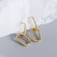 thumbnail image 4 of Qarigey 1 par de aretes geométricos para mujer, joyería exquisita, pendientes para novias, accesorio de compromiso, vacaciones, cumpleaños, oro Type3 NO3 Qarigey AP011548-01, 4 of 6